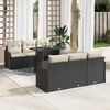 vidaXL Set Divano da Giardino con cuscino 7 pcs Nero Poly Rattan