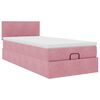 vidaXL Struttura Letto Pouf con Materasso Rosa 90x190 cm in Velluto