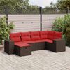 vidaXL Set Divano da Giardino 6 pz con Cuscini Marrone in Polyrattan