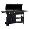 vidaXL Barbecue Combinato Carbone e Gas 3 Fuochi