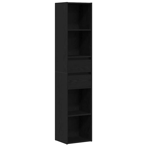 vidaXL Armadio per Libri Rovere Nero 36 x 30 x 171 cm