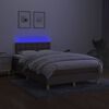 vidaXL Letto a Molle con Materasso e LED Tortora 120x200cm in Tessuto
