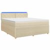 vidaXL Letto box spring con materasso Crema 160 x 200 cm Tessuto
