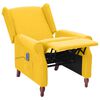 vidaXL Poltrona Massaggiante Reclinabile Gialla in Tessuto
