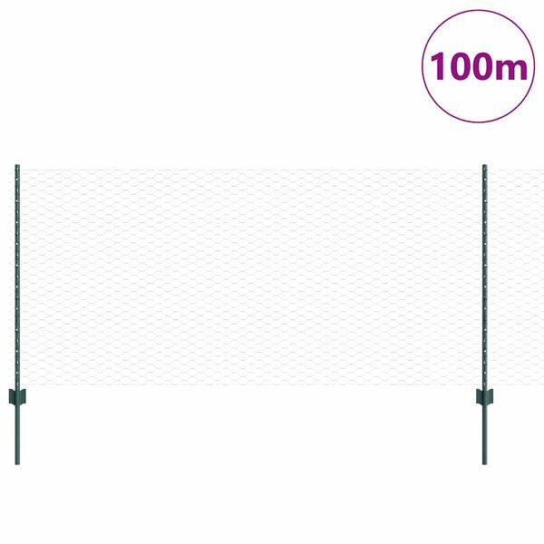 vidaXL Recinzione con Posto Verde 1 x 100 m Acciaio e PVC