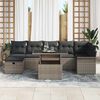 vidaXL Set Divano da Giardino con cuscino 8 pcs Grigio Poly Rattan