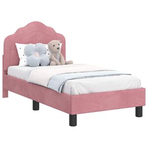 vidaXL Struttura letto per bambini con testata Rosa 70 x 140 cm