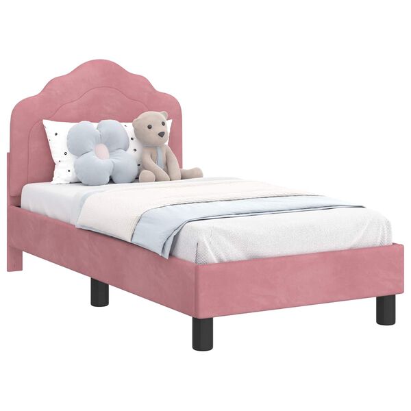 vidaXL Struttura letto per bambini con testata Rosa 70 x 140 cm