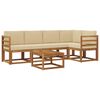 vidaXL Set di divani da esterno 6 pz Naturale e Beige