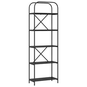 vidaXL Libreria Rovere Nero 60 x 30 x 183 cm Legno multistrato