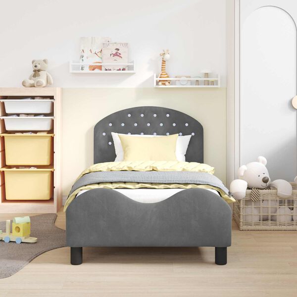 vidaXL Struttura letto bambini con testata Grigio scuro 80 x 160 cm