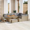 vidaXL Set Divano da Giardino 12 pcs Beige Poly Rattan
