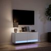 vidaXL Mobile TV a Parete con Luci LED Bianco 100x31x35 cm