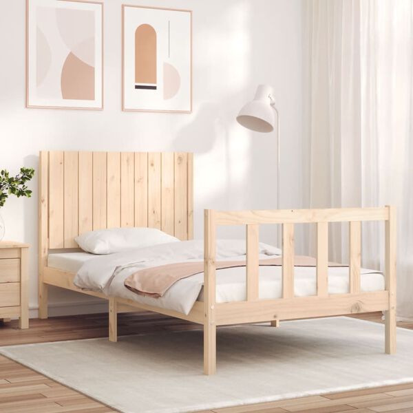 vidaXL Giroletto senza Materasso 100x200 cm in Legno Massello di Pino