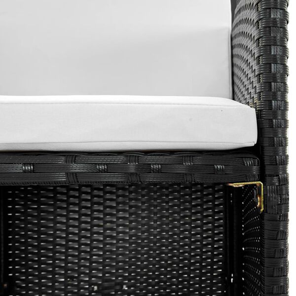 vidaXL Set da Pranzo da Giardino 11 pz con Cuscini in Polyrattan Nero