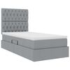 vidaXL Letto con contenitore e LED con led Grigio chiaro 90 x 200 cm