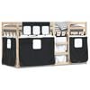 vidaXL Letto a Castello senza Materasso Nero 90x200 cm Legno Massello di Pino
