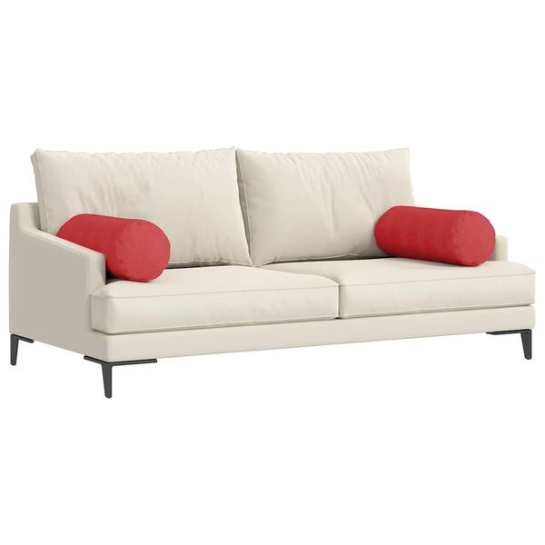 vidaXL Cuscini a rullo 2 pcs Rosso &Oslash; 25 x 70 cm Tessuto