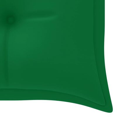 vidaXL Panchina Batavia con Cuscino Verde 150 cm Massello di Teak