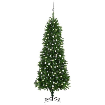 vidaXL Albero di Natale Preilluminato con Palline 240 cm Verde