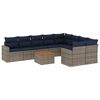 vidaXL Set Divani da Giardino 10 pz con Cuscini Grigio in Polyrattan