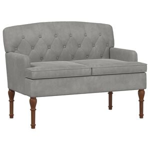 vidaXL Loveseat con bottoni imbottiti Grigio Chiaro 111 x 65 x 79 cm