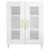 vidaXL Credenza 69,5x34x90 cm in Legno Multistrato Bianco Lucido