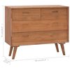 vidaXL Cassettiera 90x35x75 cm in Legno Massello di Teak