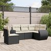 vidaXL Set Divani da Giardino 5 pz con Cuscini in Polyrattan Nero