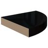 323891 vidaXL Floating Corner Shelves 4 pcs High Gloss Black 25x25x3,8 cm MDF