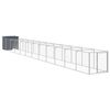vidaXL Casetta Cani con Corsa Antracite 110x1221x110cm Acciaio Zincato