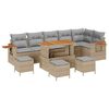 vidaXL Set Divano da Giardino 10 pz Beige polyrattan