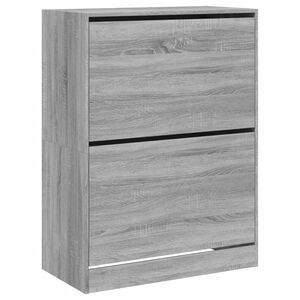 vidaXL Scarpiera 2 Cassetti Ribaltabili Grigio Sonoma 80x42x108 cm