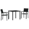 vidaXL Set da Pranzo per Giardino 3 pcs Nero