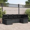 vidaXL Set Divano da Giardino con archiviazione 6 pcs Nero polyrattan