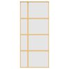 vidaXL Porta Scorrevole Dorata 90x205 Vetro Smerigliato ESG Alluminio