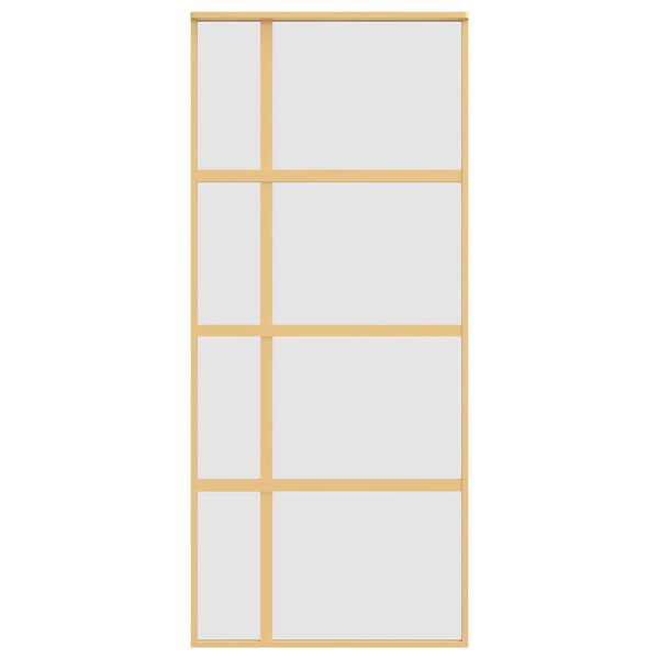 vidaXL Porta Scorrevole Dorata 90x205 Vetro Smerigliato ESG Alluminio
