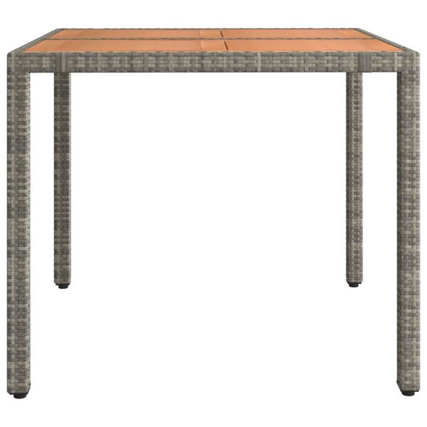 vidaXL Tavolo Giardino Piano Legno Grigio Polyrattan e Massello Acacia