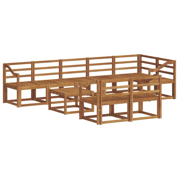 vidaXL Set di divani da esterno 9 pcs Naturale