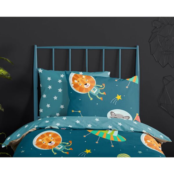 Good Morning Copripiumino per Bambini SPACY 140x200/220cm Blu Petrolio