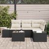 vidaXL Set Divano da Giardino 5 pcs Nero polyrattan