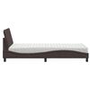 vidaXL Letto con Materasso Hanko Marrone Scuro 90x200 cm in Tessuto