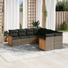 vidaXL Set Divano da Giardino 8 pz con Cuscini Grigio in Polyrattan