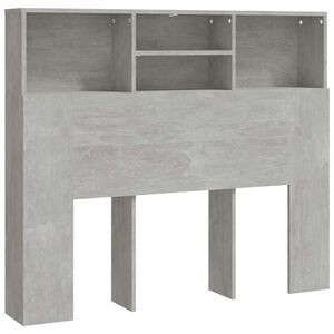 vidaXL Testiera con Contenitore Grigio Cemento 120x19x103,5 cm