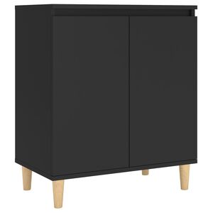 vidaXL Credenza con Gambe Legno Massello Nera 60x35x70 cm Multistrato