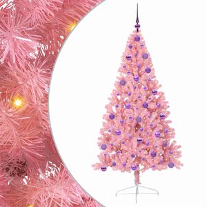 vidaXL Albero di Natale artificiale con luci integrate Rosa 180 cm PVC