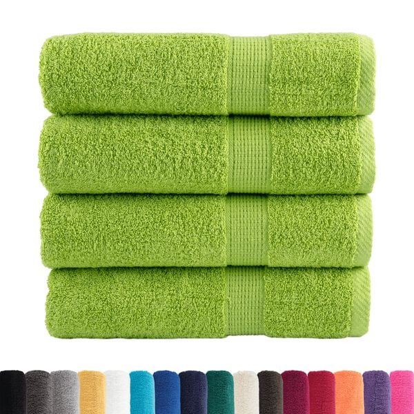 vidaXL Asciugamani da bagno Premium SOLUND 4 pz Verde mela 100x150 cm 600 g/m²