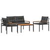 vidaXL Set Mobili da Esterno 4 pz 4-Posti Grigio Scuro polyrattan
