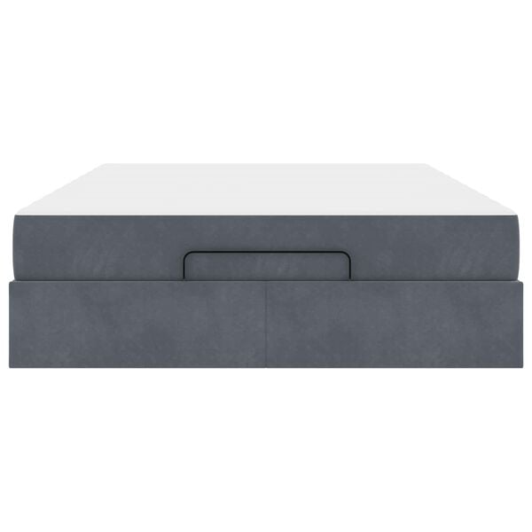 vidaXL Struttura letto con materasso 2 pcs Grigio Sfumato Velluto
