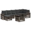 vidaXL Set Divano da Giardino 8 pz Grigio e Grigio Scuro polyrattan